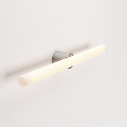 Metal lamp for wall or ceiling mounting, with linear LED S14d bulb