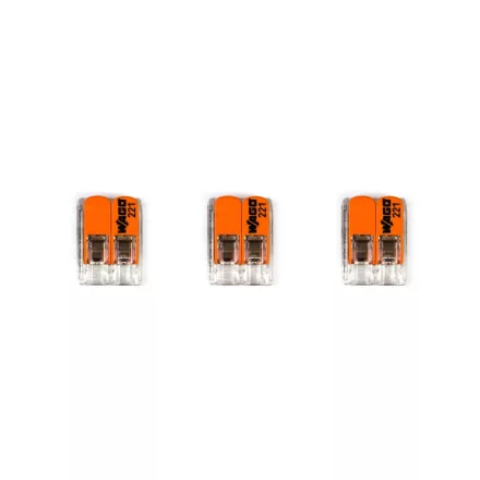 WAGO connector set, compatible with 2x cables, for 1-hole ceiling rosette