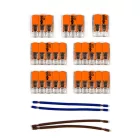 WAGO connector set, compatible with 2x cables, for 8-hole ceiling rosettes