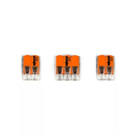 WAGO connector set, compatible with 3x cables, for 1-hole ceiling rosette