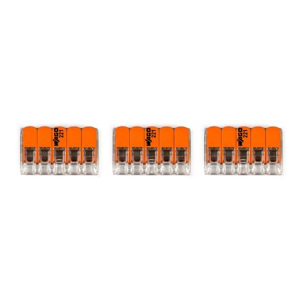 WAGO connection kit compatible with 3x cables for 3-hole ceiling rose