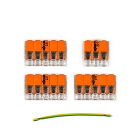   WAGO connector set, compatible with 3x cables, for 4-hole ceiling rosettes