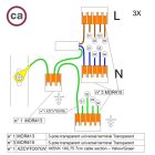 WAGO connector set, compatible with 3x cables, for 4-hole ceiling rosettes