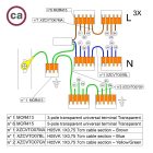 WAGO connector set, compatible with 3x cables, for 6-hole ceiling rosettes