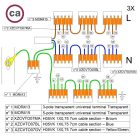 WAGO connector set, compatible with 3x cables, for 9-hole ceiling rosettes