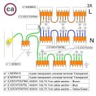 WAGO connector set, compatible with 3x cables, for 10-hole ceiling rosette