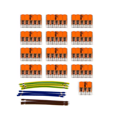 WAGO connector set, compatible with 3x cables, for 13-hole ceiling rosette