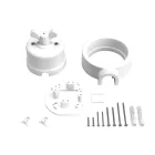 Switch/deflector set with butterfly nut and base for Creative-Tubes white porcelain
