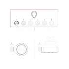 Switch/deflector set with butterfly nut and base for Creative-Tubes white porcelain