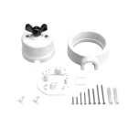 Switch/deflector set with butterfly nut and base for Creative-Tubes white porcelain