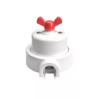 Switch/deflector set with butterfly nut and base for Creative-Tubes white porcelain