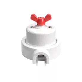   Switch/deflector set with butterfly nut and base for Creative-Tubes white porcelain