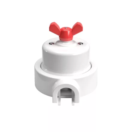 Switch/deflector set with butterfly nut and base for Creative-Tubes white porcelain