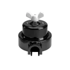 Switch/diverter set with butterfly nut and base for Creative-Tubes, black porcelain