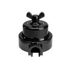 Switch/diverter set with butterfly nut and base for Creative-Tubes, black porcelain