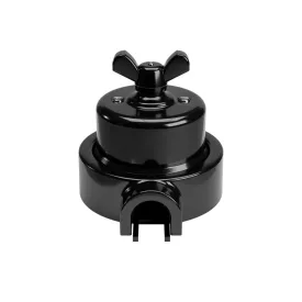   Switch/diverter set with butterfly nut and base for Creative-Tubes, black porcelain