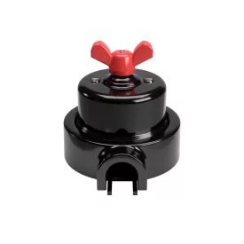   Switch/diverter set with butterfly nut and base for Creative-Tubes, black porcelain
