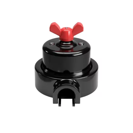 Switch/diverter set with butterfly nut and base for Creative-Tubes, black porcelain
