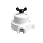 Switch/deflector set with butterfly nut and base for Creative-Tubes white porcelain