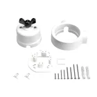 Switch/deflector set with butterfly nut and base for Creative-Tubes white porcelain