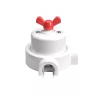 Switch/deflector set with butterfly nut and base for Creative-Tubes white porcelain