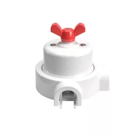   Switch/deflector set with butterfly nut and base for Creative-Tubes white porcelain