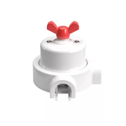 Switch/deflector set with butterfly nut and base for Creative-Tubes white porcelain
