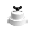 Switch/deflector set with butterfly nut and base for Creative-Tubes white porcelain