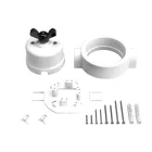 Switch/deflector set with butterfly nut and base for Creative-Tubes white porcelain