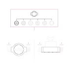 Switch/deflector set with butterfly nut and base for Creative-Tubes white porcelain