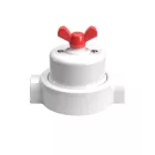 Switch/deflector set with butterfly nut and base for Creative-Tubes white porcelain