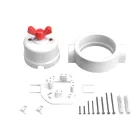 Switch/deflector set with butterfly nut and base for Creative-Tubes white porcelain