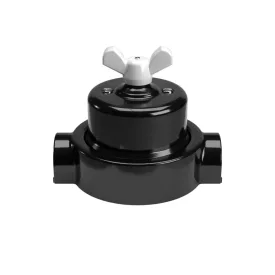   Switch/diverter set with butterfly nut and base for Creative-Tubes, black porcelain
