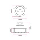 Switch/diverter set with butterfly nut and base for Creative-Tubes, black porcelain