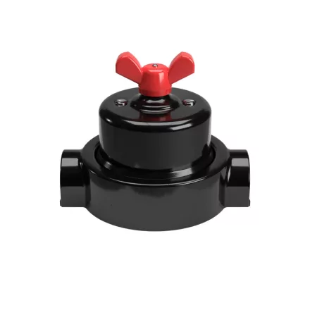 Switch/diverter set with butterfly nut and base for Creative-Tubes, black porcelain