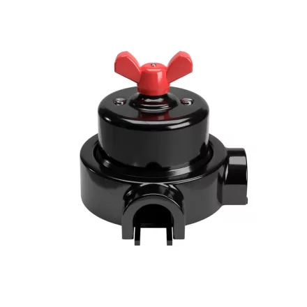 Switch/diverter set with butterfly nut and base for Creative-Tubes, black porcelain