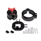 Switch/diverter set with butterfly nut and base for Creative-Tubes, black porcelain