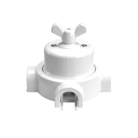   Switch/deflector set with butterfly nut and base for Creative-Tubes white porcelain
