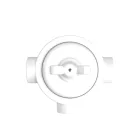Switch/deflector set with butterfly nut and base for Creative-Tubes white porcelain
