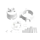 Switch/deflector set with butterfly nut and base for Creative-Tubes white porcelain