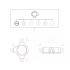 Switch/deflector set with butterfly nut and base for Creative-Tubes white porcelain