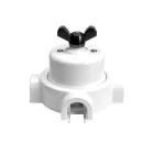 Switch/deflector set with butterfly nut and base for Creative-Tubes white porcelain