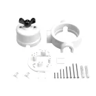 Switch/deflector set with butterfly nut and base for Creative-Tubes white porcelain