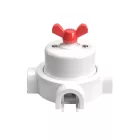 Switch/deflector set with butterfly nut and base for Creative-Tubes white porcelain