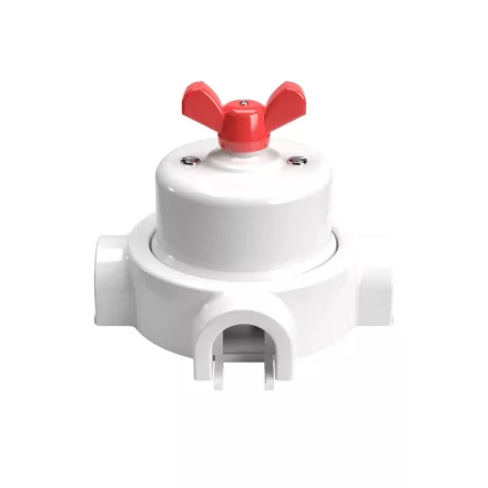 Switch/deflector set with butterfly nut and base for Creative-Tubes white porcelain