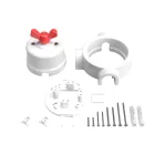 Switch/deflector set with butterfly nut and base for Creative-Tubes white porcelain