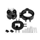 Switch/diverter set with butterfly nut and base for Creative-Tubes, black porcelain