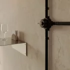 Switch/diverter set with butterfly nut and base for Creative-Tubes, black porcelain