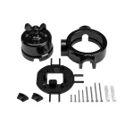 Switch/diverter set with butterfly nut and base for Creative-Tubes, black porcelain