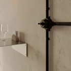Switch/diverter set with butterfly nut and base for Creative-Tubes, black porcelain